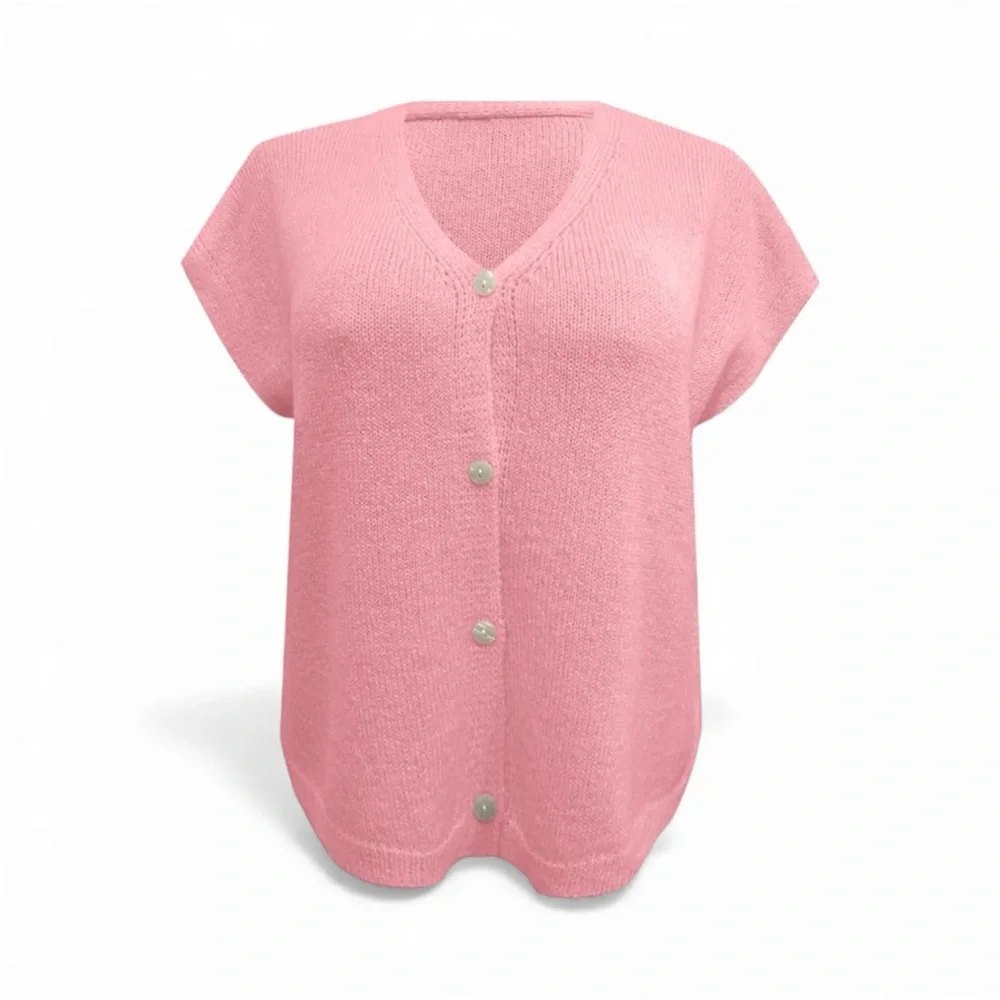 Elegant Pink Women's baby soft SZ L oversized cropped batwing Cardigan by Fsajga